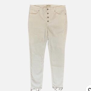 Madewell Mid Rise 4 Button Frayed Hem  White Jeans Size 31